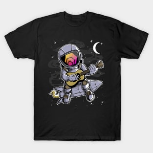 Astronaut Guitar HEX Coin To The Moon HEX Crypto Token Cryptocurrency Blockchain Wallet Birthday Gift For Men Women Kids T-Shirt